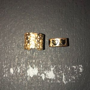 Two gold ear cuffs
